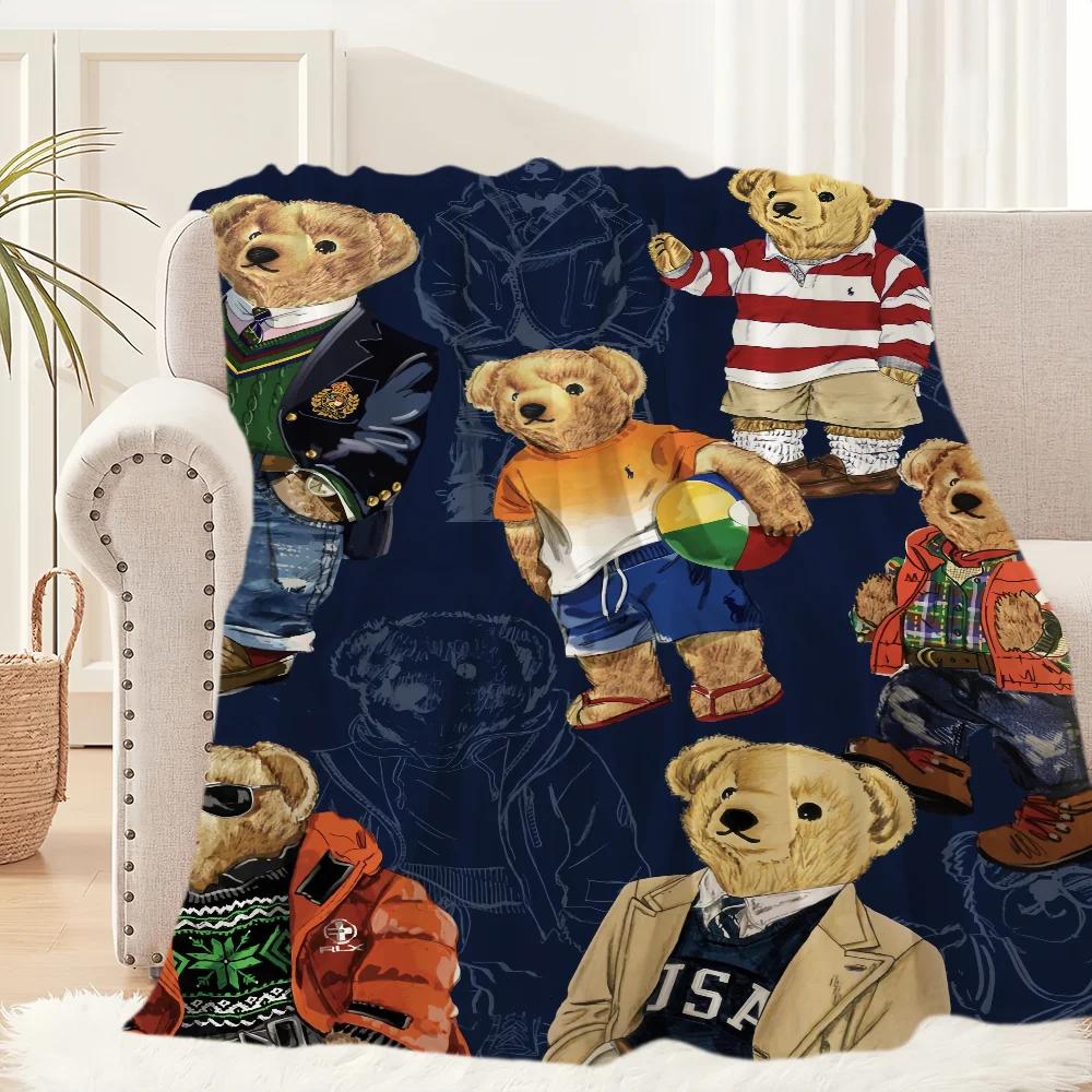 Модное Милое Плюшевое Одеяло B-Bears Коврик для Дивана-Дремоты для P-POLO-S Гостиной Теплый Офис Спальня День Рождения Дом Путешествия Детские Подарки