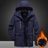 Мужская куртка с начесом для активного отдыха, зимняя куртка большого размера, средняя и длинная куртка