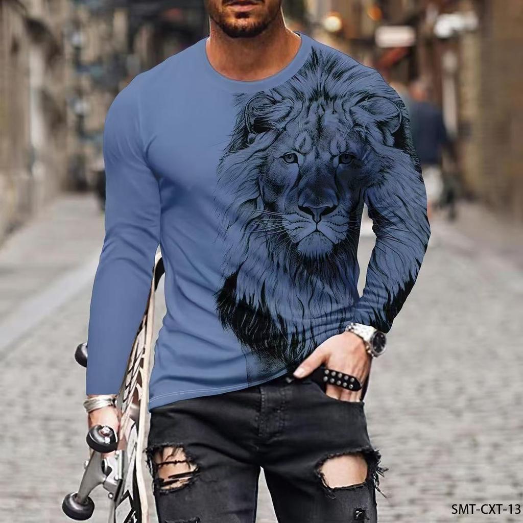 Женская футболка с круглым вырезом, длинным рукавом и 3D-принтом