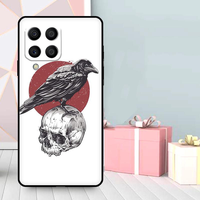Чехол-череп с вороном для Samsung Galaxy M56 M52 M32 M53 M16 M11 M21 M31 M35 M12 M13 M14 M15 M36 M55 M34 M54