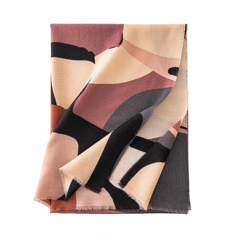 New Spring and Autumn Printed Ethnic Style Scarf Imitation Cashmere Warm Large Shawl Fashionable and High End Scarf