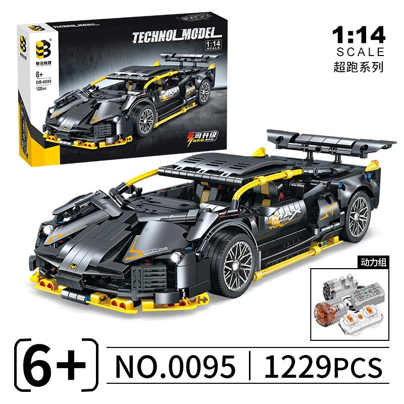 Joint Creative 0095B Racing Series 1: 14 маленьких черных коров, совместимых с LEGO, детские головоломки в сборе, строительные блоки, игрушки