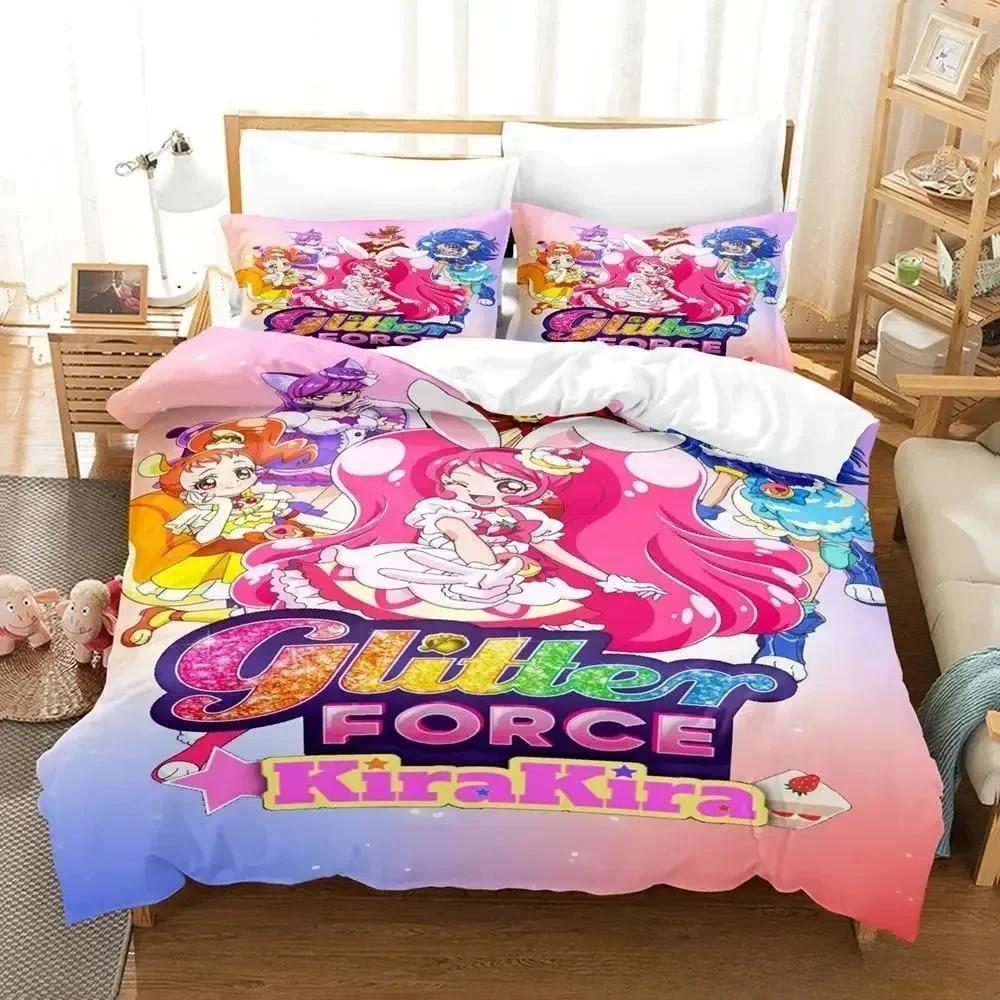 Улыбнитесь, PreCure! Комплект постельного белья Single Twin Full Queen King Size Bed Set Adult Kid Bedroom Duvetcover Sets Anime Parure de lit Bed