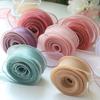 Fishtail Yarn Ribbon Bouquet Packaging Material Rainbow Color Lace Tail Yarn Ribbon Wave Chiffon Yarn Gift Strap