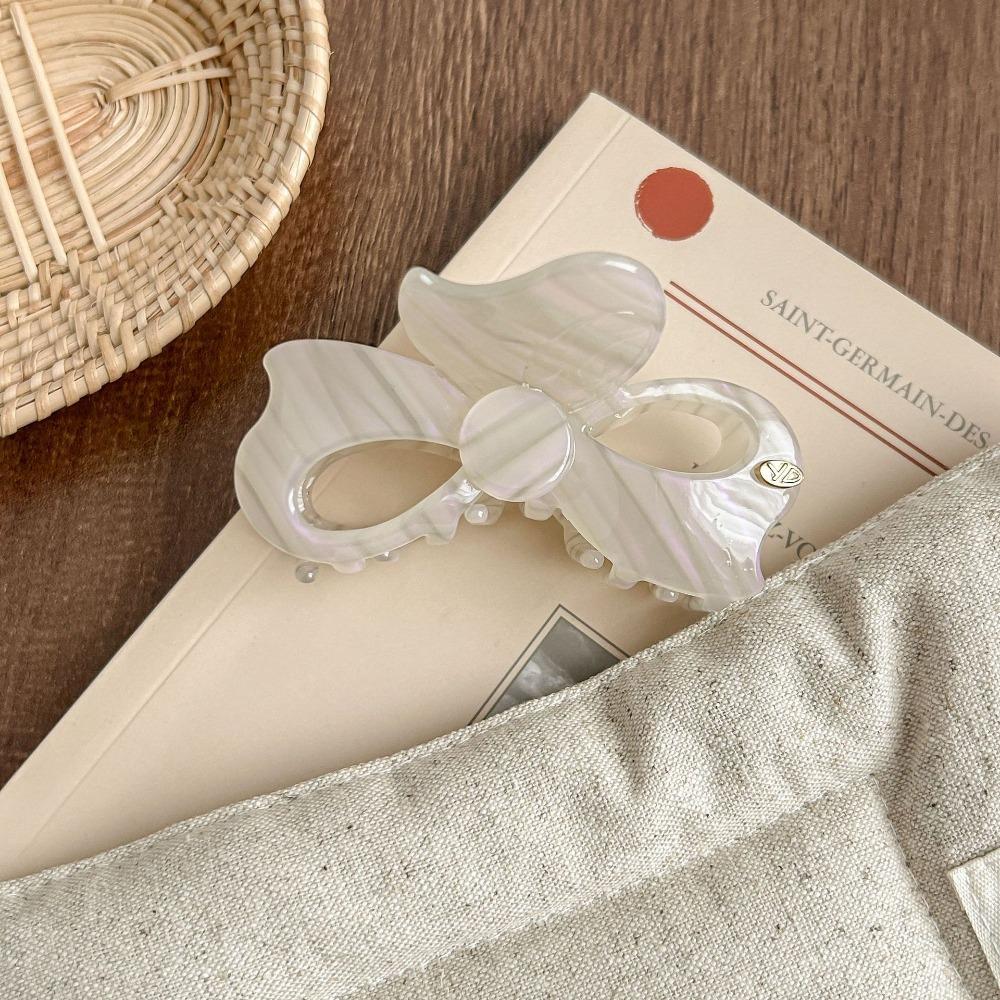 Retro Bow Acetic Acid Hair Claw Korean Style French Shark Clip Bowknot Barrettes  Hair Accessories