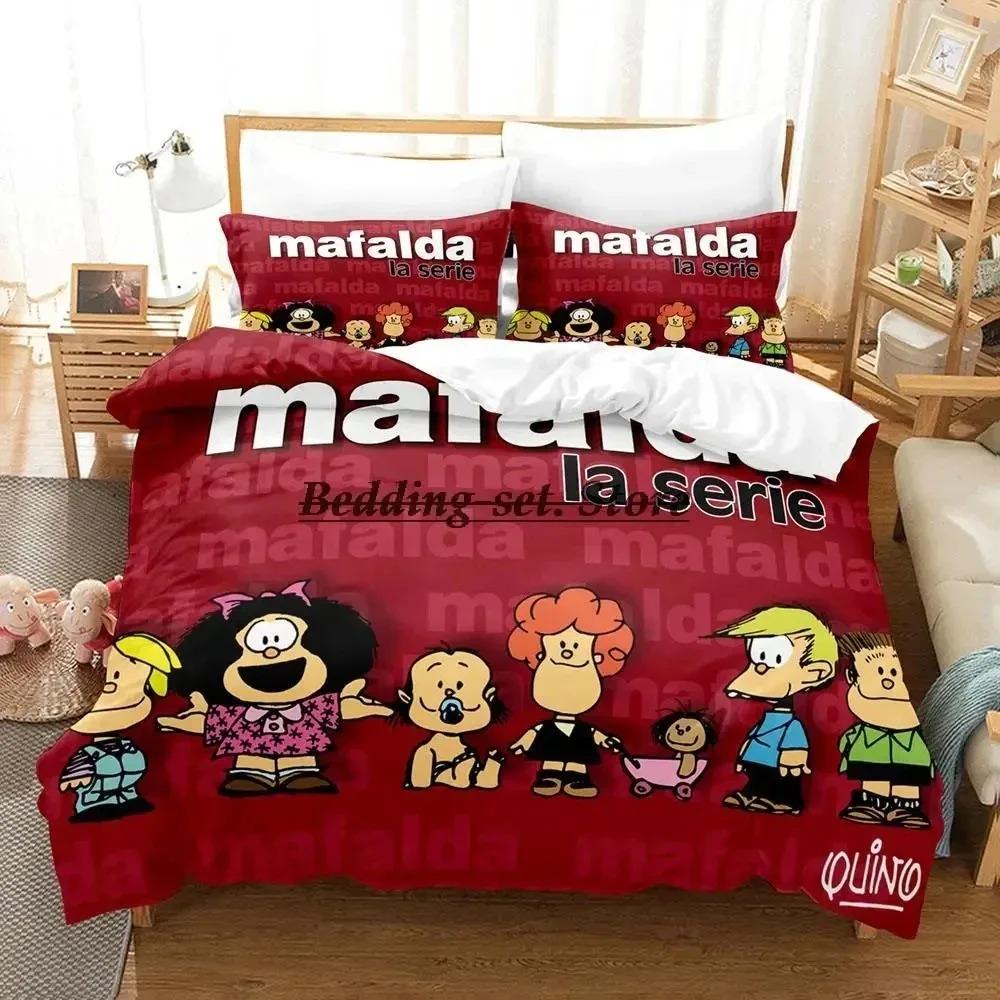 Mafalda Boys Bedroom Bedding Single Twin Full Queen King Size Aldult Duvetcover Bed Sheet Set Bedding Set Soft and Comfortable