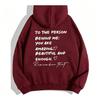 2026 new To The Person Behind Me You Are Amaeing Women Hooded Sweatshirts Autumn Winter Warm Casual Hoodie Harajuku Casual Tops