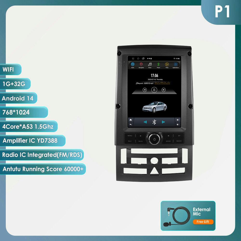 Hizpo 9.7 Дюймовый AI Беспроводной CarPlay Android Auto Автомагнитола для Peugeot 407 SW CC 2004-2011 Стерео Мультимедиа GPS Головное Устройство Экран WIFI Интеллектуальный Экран