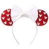 Pearls 3.3"Mouse Ears Headband 5‘’ Velvet Bow Hairband For Girls Festival Party Cosplay DIY Hair Accessories Women Gifts