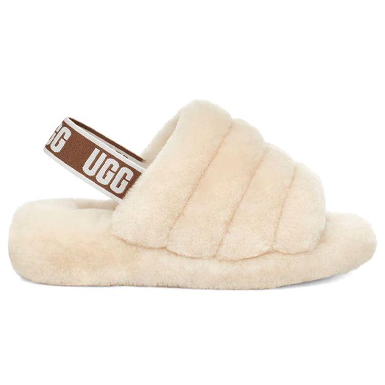 UGG Пух Да Овчина Удобная Толстая Подошва Модные Тапочки Женские Тапочки Натуральные 1095119-NAT