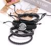 Punk Style Charm Bracelet Mens and Womens Multilayer Leather Eight Trigrams Tai Chi Yin Yang Bracelet