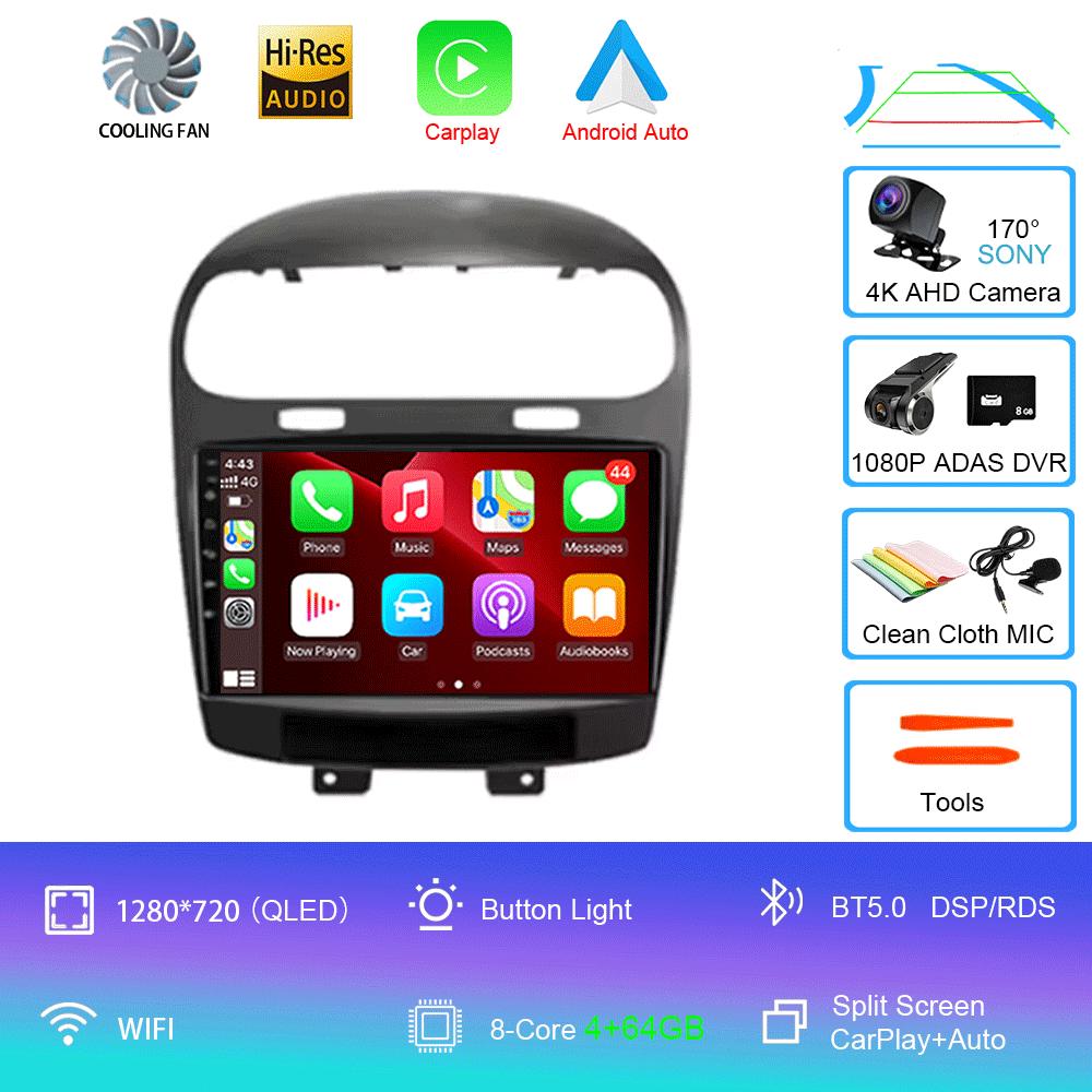 Для Dodge Journey Fiat Leap Freemont 2011 - 2020 Автомагнитола Мультимедийный плеер Навигация GPS DSP 4G Wi-Fi Carplay Auto Android 14