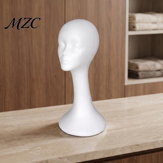 Mannequin Head for Hats Foam Head, Male Female Hat Display Stand, Hairdressing Teaching Aid Lightweight Model Wig Storage Making Supplies