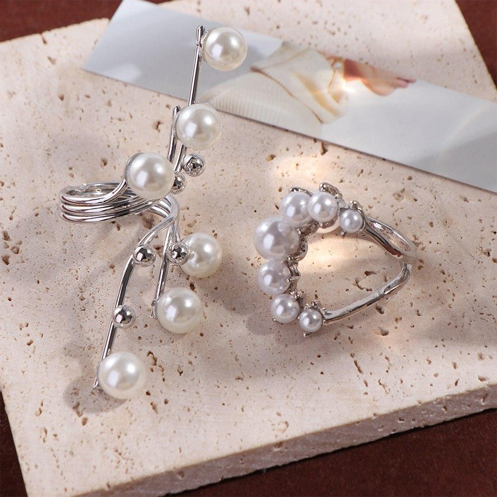 Gold Color Pearl Ring Adjustable Beach Party Ring Gifts Hand Jewelry Fashion Jewelry  Beach