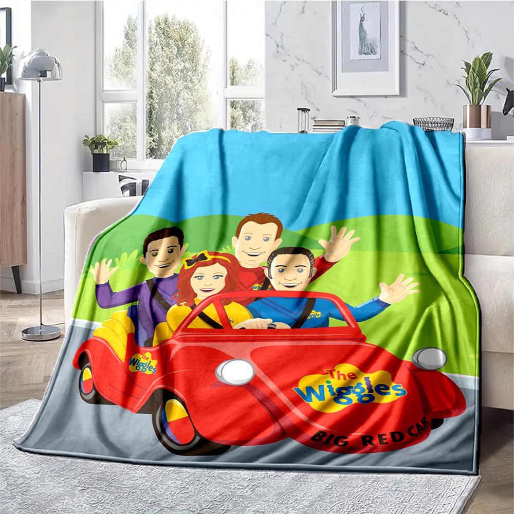 The Wiggles Theme Printed Blanket - Perfect for Couch, Bed, Travel & Outdoor Use | Machine Washable, Cozy & Durable.