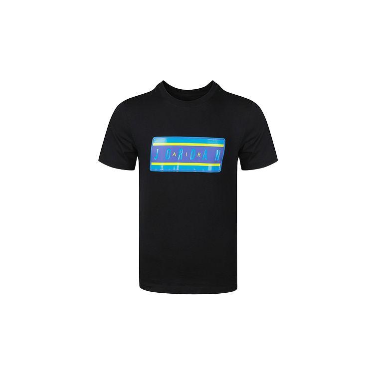 Jordan Наклейка SS Crew Sport Повседневная футболка с коротким рукавом Мужские топы Черный CJ6247-010