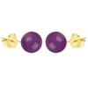 [M7032] - Gold Plated 'Mineralia' Amethyst Earrings - 8 Mm