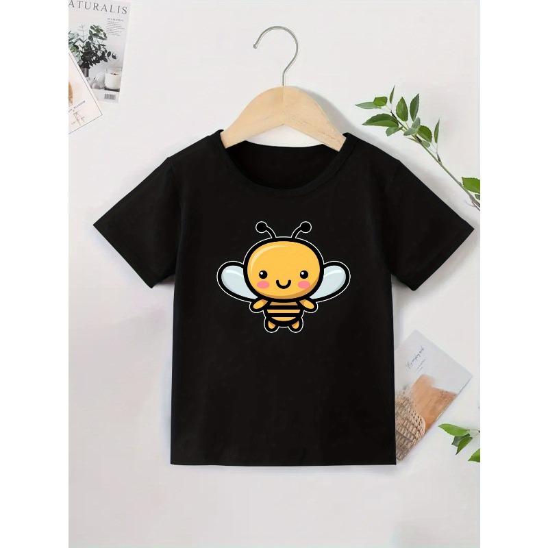 Европейские размеры Little Bee Новая повседневная детская футболка с коротким рукавом для лета Круглый вырез Печатная футболка Базовая футболка