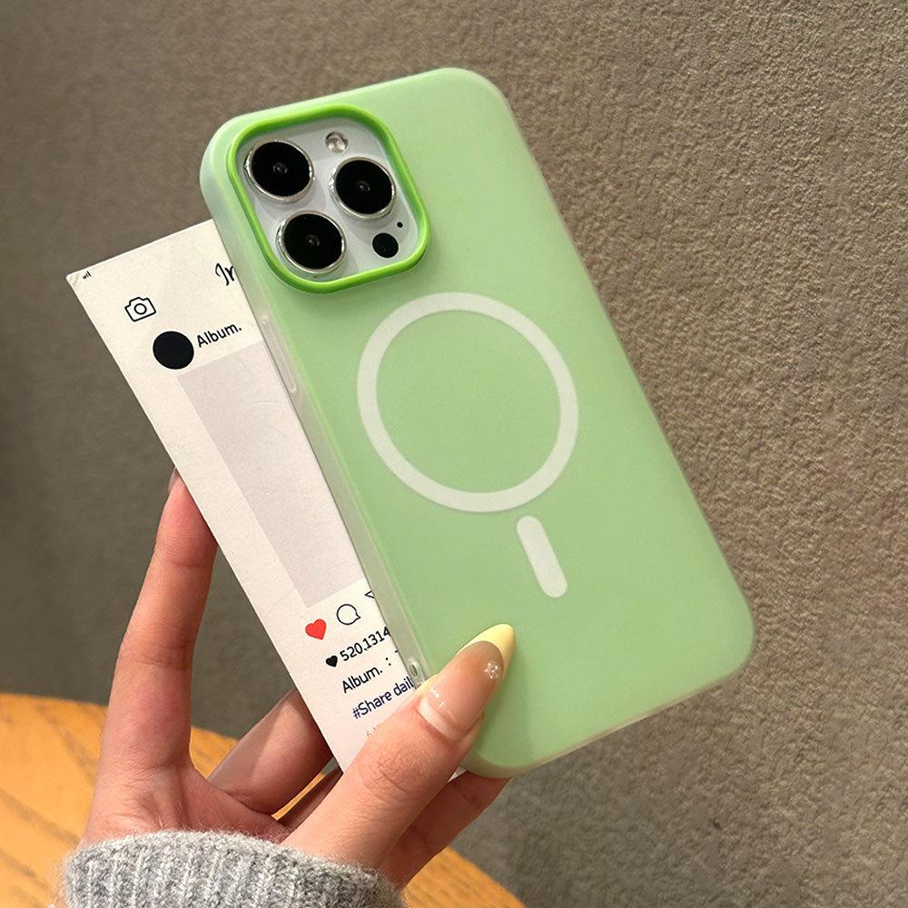 Конфетный цвет Два в одном Магнитная адсорбция Подходит для чехла для мобильного телефона Apple 16 Защитный чехол для iPhone 15 Модный стиль Ins Чистый цвет
