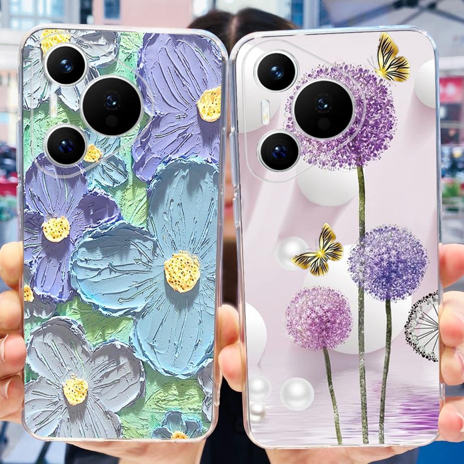 Чехол для Huawei Pura 70 Pro Plus Стильный окрашенный чехол Прозрачные силиконовые чехлы для телефона для Huawei Pura 70 Pro Pura70 Pro+ Мягкие чехлы
