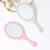 1Pc Handle Cosmetic Compact Mirror For Women Vintage Carved Handheld Vanity Mirror Spa Salon Makeup Hand Mirror