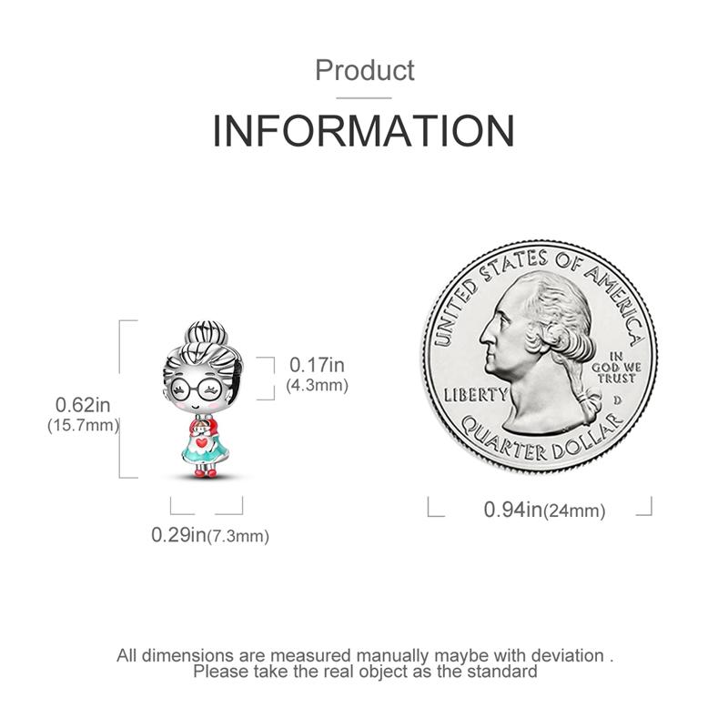 Charms Silver 925 Warm Grandmother Family Affection Beads Fit Charms Plata 925 Bracelet Beads Women Jewellery Making
