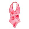 Spot European and American new printed one-piece swimsuit women's vacation beach fringed skirt 11111