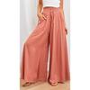 Women's Wide Leg Elastic Waist Wide Leg High Waist Long Women's Solid Color Pants