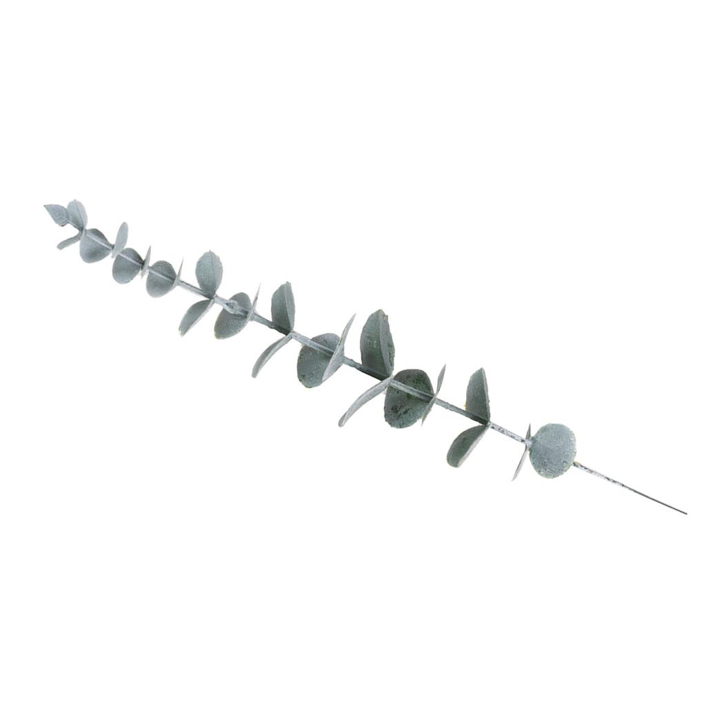 Декоративный стебель эвкалипта 24 листа Пластик Железная проволока Искусственный поддельный стебель эвкалипта для украшения дома, вечеринки, свадьбы