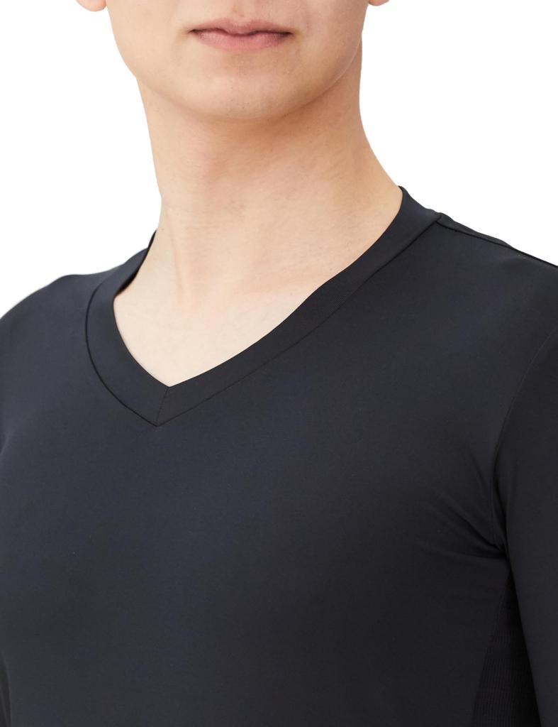 TaylorMade Basic V-Neck Base Layer Men's Golf Shirt, Black, Size M, 2024SS, TL398