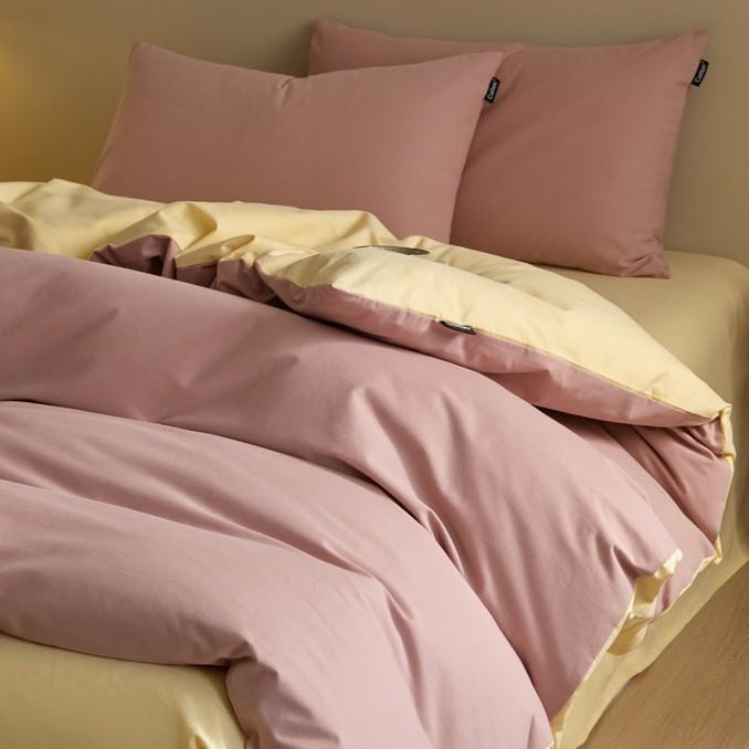 High-end thickened pure cotton brushed bedding four-piece set with pure cotton new autumn/winter duvet covers, fitted sheets, and bedding
