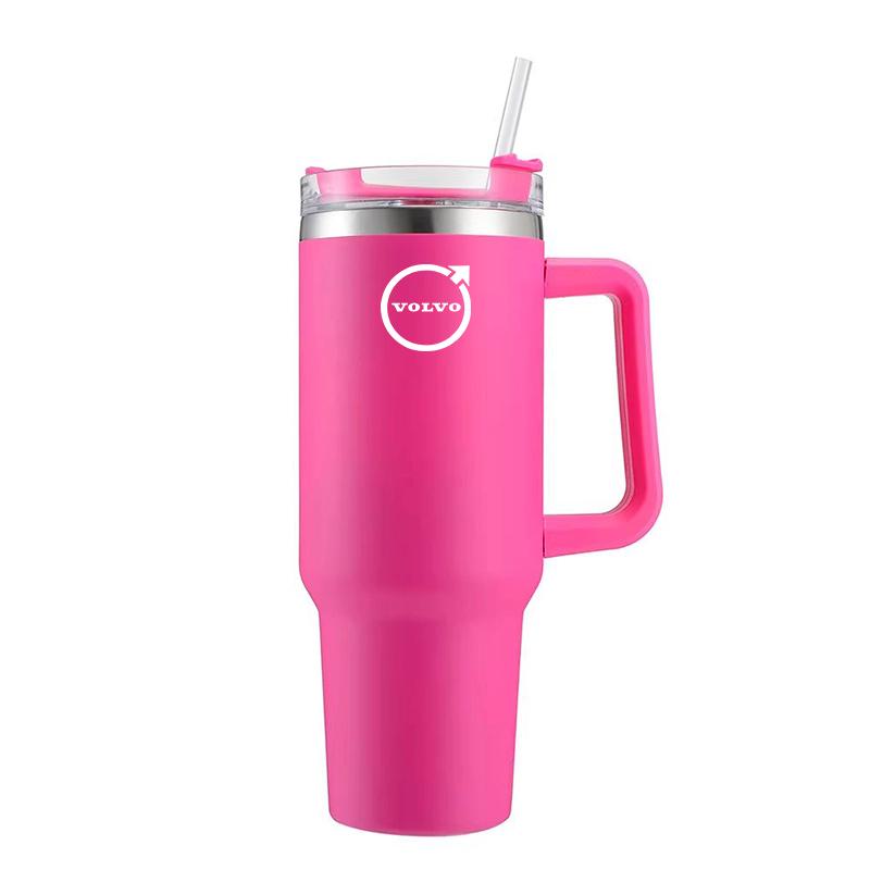 1200ML Insulated Tumbler with Handle Straw Travel Cup Coffee Cup For Volvo C60 XC40 V70 XC90 V40 V50 R 190h XC SC60 C30 S60 V60 RU1