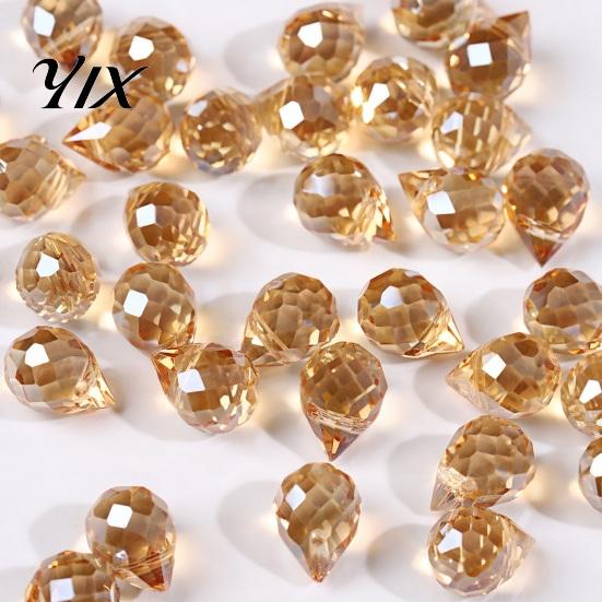 Top Drilled Pendant Beads Faceted Teardrop Glass Beads, Water Drop Loose Spacer Crystal for Jewelry Making Sun Catcher, DIY Necklace Bracelet Earring