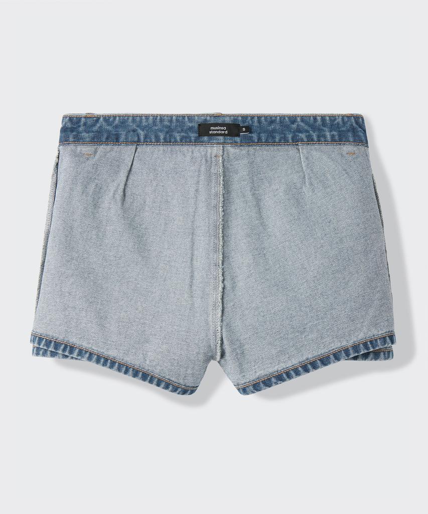 Musinsa Standard Woman Women'S Low-Rise Denim Mini Scotts [Light Indigo]