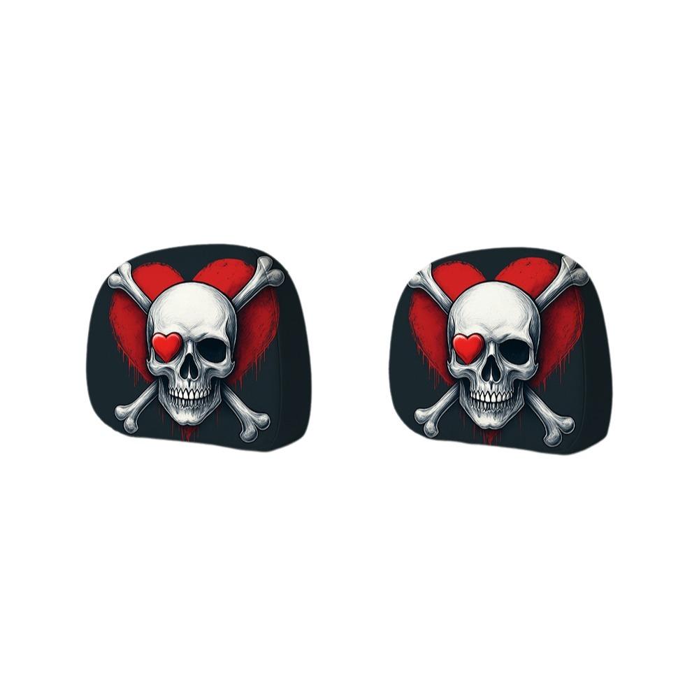 2Pcs Cartoon Car Pillowcase Cool Decorations Car Seat Headcover Gift for Car Lover