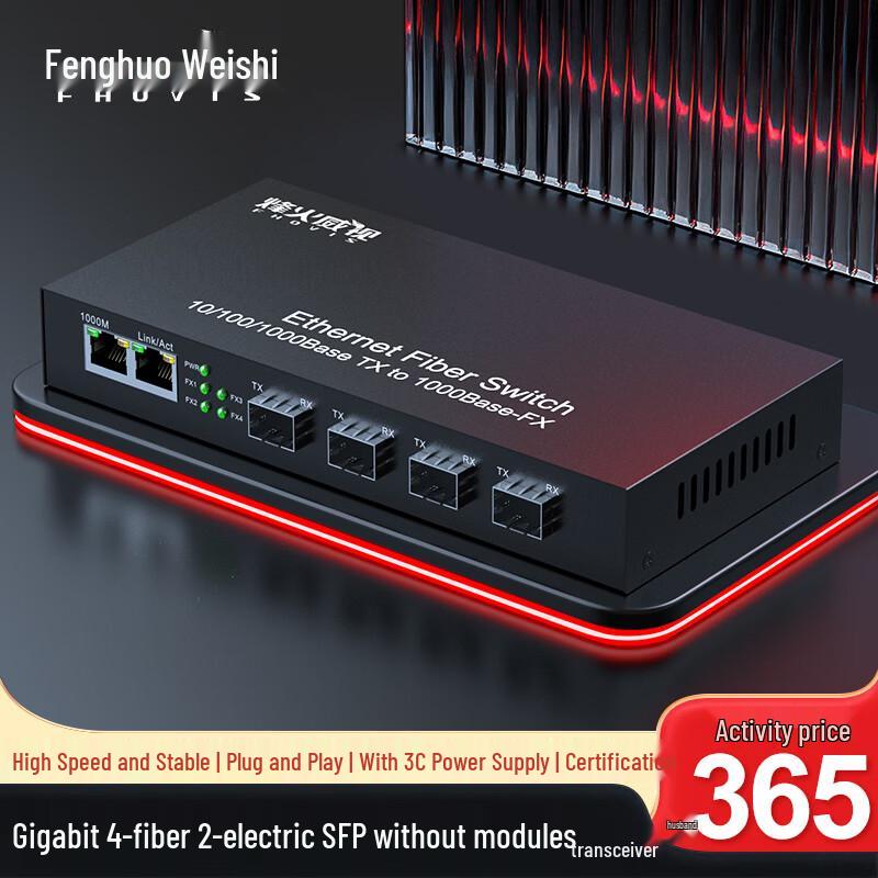 Fenghuo Weishi Гигабитный 4-оптический 2-электрический SFP Оптический трансивер