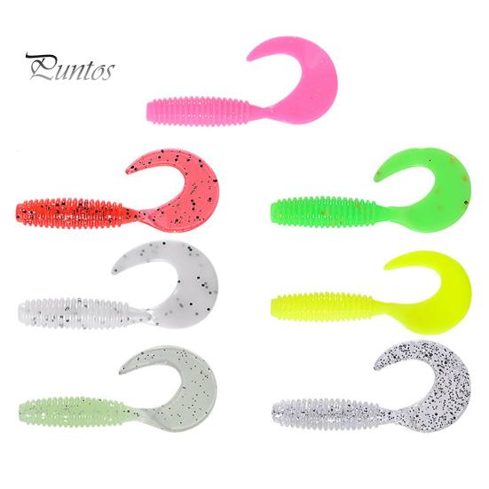 20/30/50 шт. 3/4/5/6/7 см мягкая приманка для червей красочная силиконовая вьющаяся рыболовная приманка с вьющимся хвостом пресноводная соленая вода универсальные рыболовные принадлежности для окуня