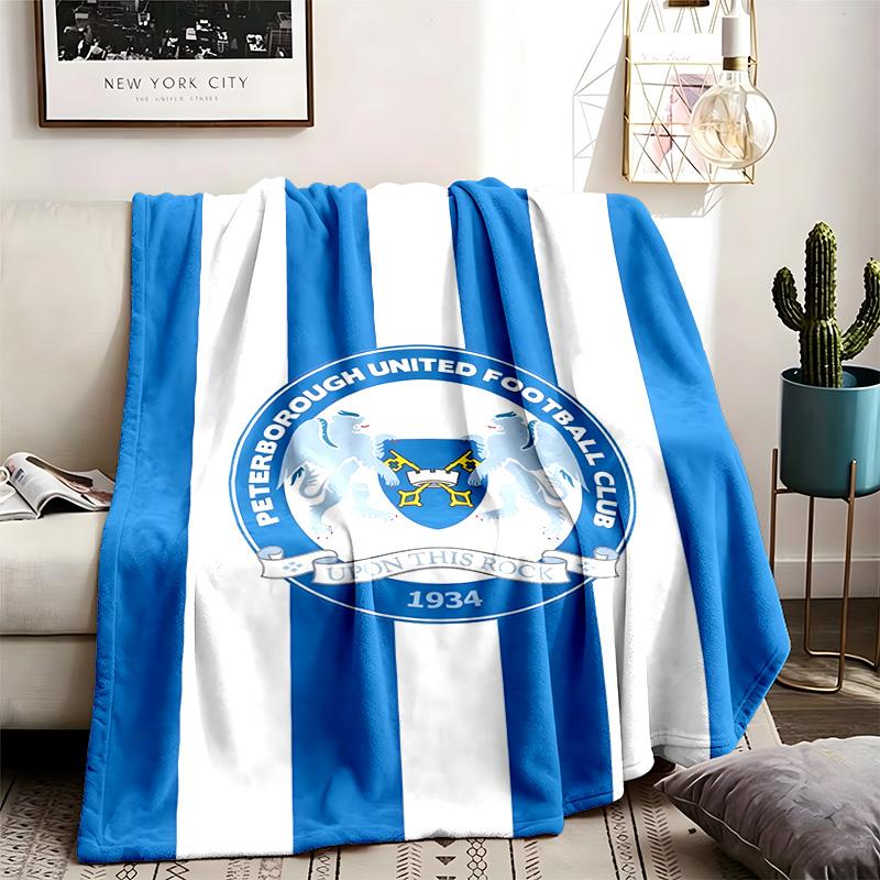 Peterborough United F.C Theme Blanket Suitable For The Sofa Camping And Travel Made Of Soft Flannel Material An Ideal Gift For Occasions Such As Birth