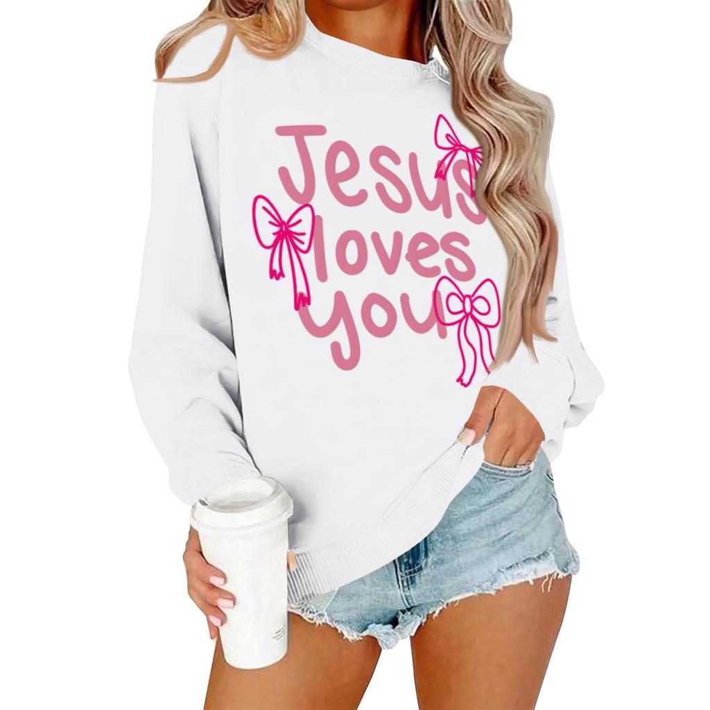 Женская повседневная модная блузка с длинным рукавом и круглым вырезом с принтом и пуловером