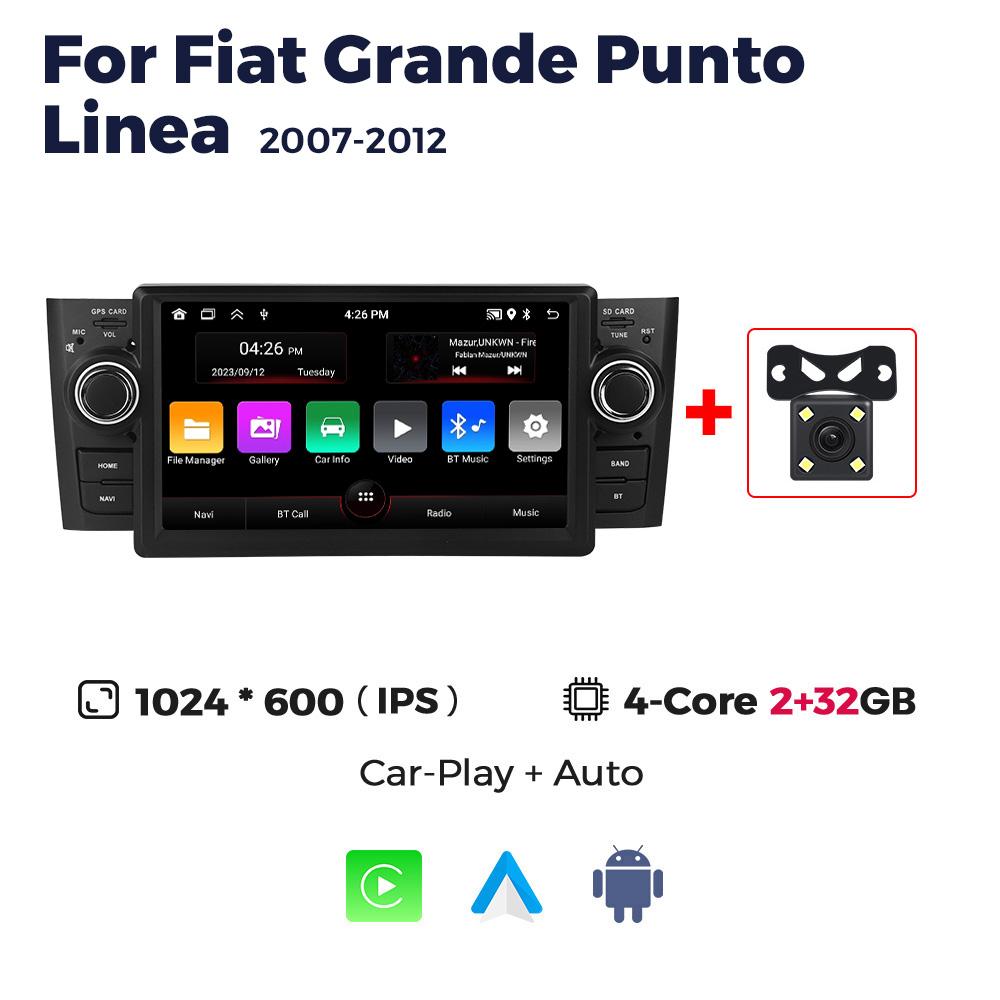 7 "Android Carplay Авто Радио Видео Стерео Мультимедийный Плеер GPS Навигация Для Fiat Grande Punto Linea 2007-2012 Авторадио