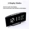 Mirror Digital Alarm Clock TEMP Date 3 Levels Brightness 3 Alarms Unlimited Snooze Table Clock 12/24H Night Mode LED Digital Clock