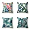 Polyester Pillow Case Nordic Ins Style Plant Flower Print Peach Leather Velvet Cushion Cover Car Waist Cushion Cover
