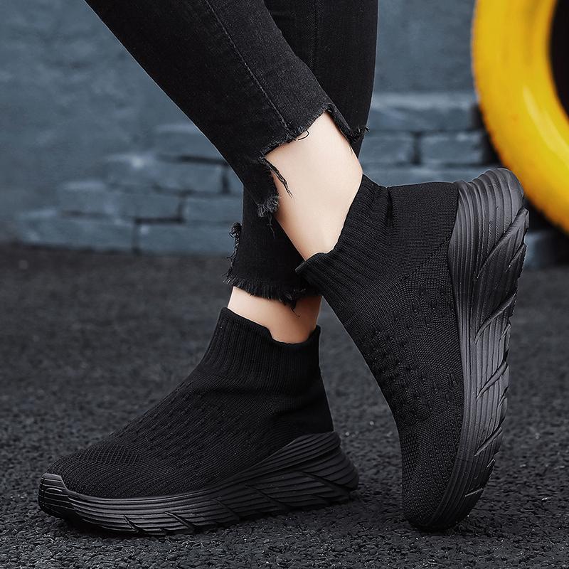 Spring/Autumn Men's/Women's Flying Knit Elastic Socks Shoes Breathable Ultra Light Fitness Outdoor Running Shoes