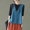 Knitted Vest Women Oversize Undershirt Sleeveless Sweater Tops Loose Vest Casual V Neck Vest