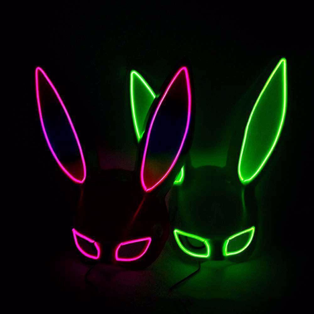 Headwear Mask Bunny Mask LED Light Party Props Led Light Up Mask Party Mask Props Cosplay Mask