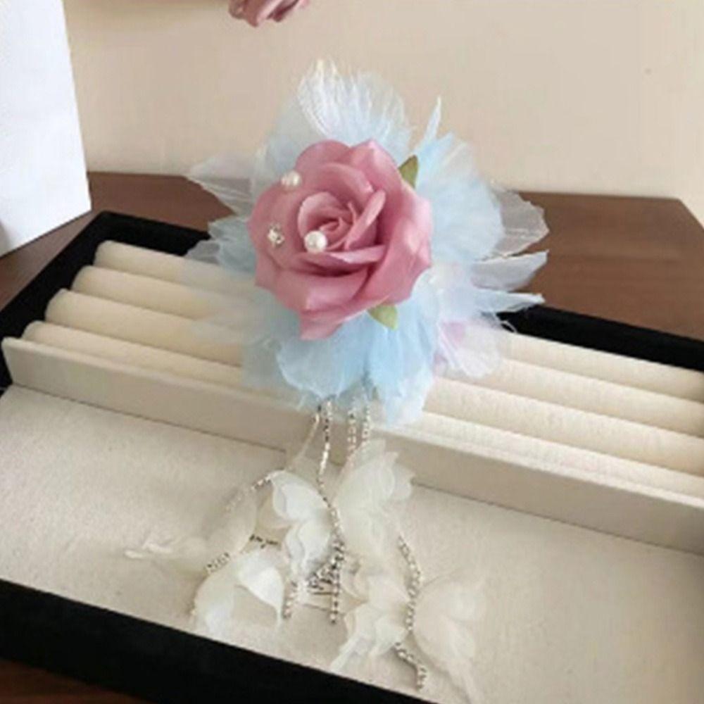 Пышные кисточки для волос, заколки для волос с перьями и цветами, заколки-акулы, модные аксессуары для волос для женщин и девочек