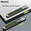 Car Temporary Parking Card Phone Number Plate Auto Luminous Parking License Numbers Can Be Hidden Car Accessories Interior