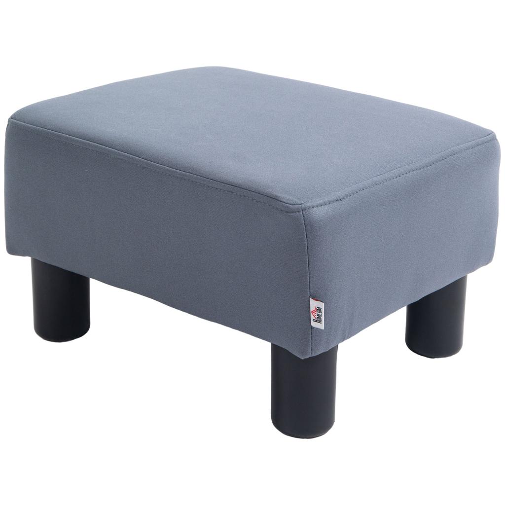 Microfiber Cloth Footstool Small Foot Rest Rectangle Sofa Stool For Bedroom Living Room Grey