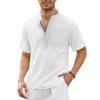 Summer Men's Casual Pocket Short Sleeve Beach T-shirt Loose Comfortable Fashion Solid Color Short Sleeve Shirt