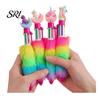 Six Color Push Button Pens 4Pcs 6-in-1 Multicolor Retractable Ballpoint with Cute Unicorn Topper, Smooth Writing Gel Creative Party Favors for